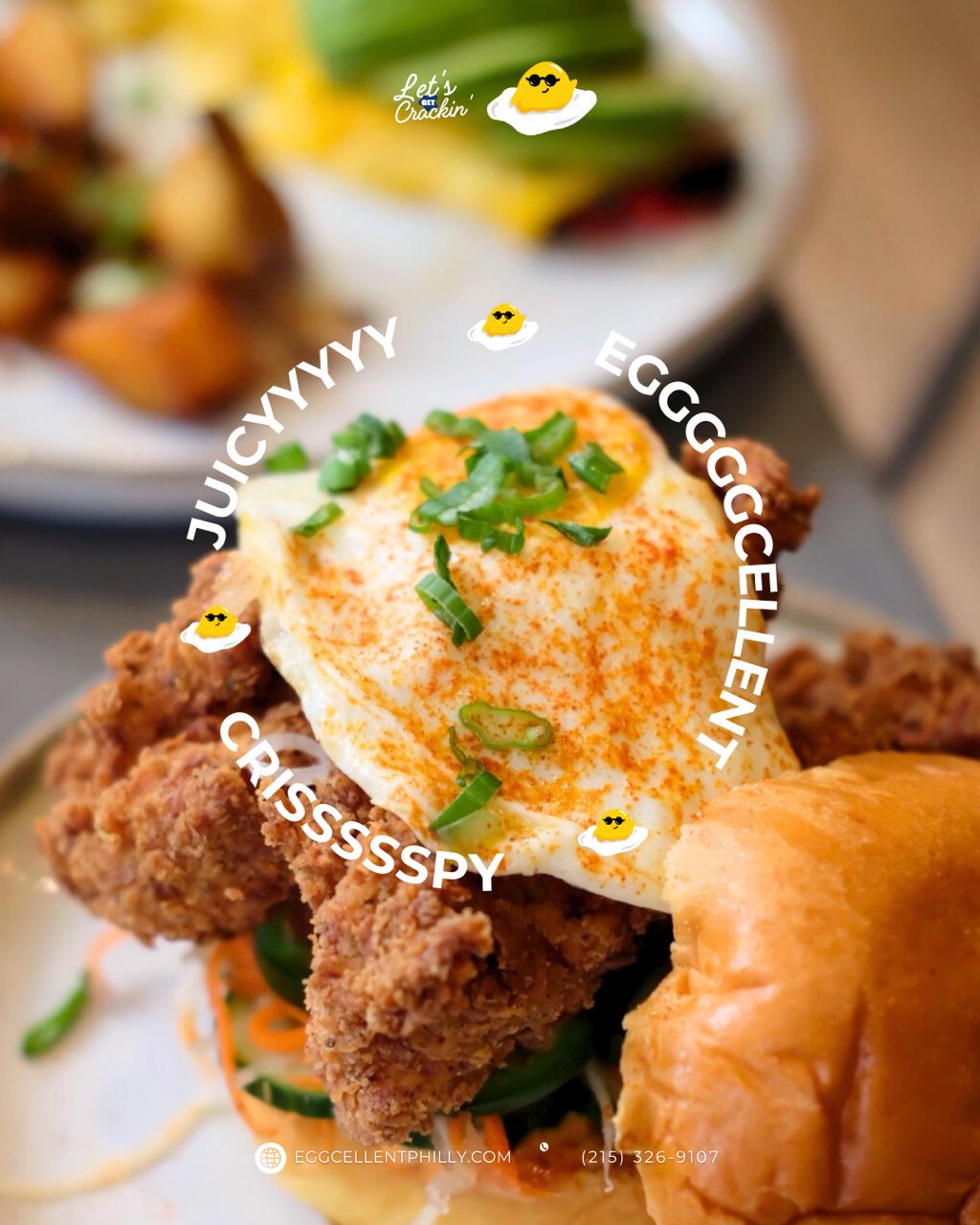 JUICYYY EGGCELLENT CRISSSSSPY! 🔥 Our crispy chicken sandwich that's taking Philly by storm!...